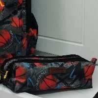 جامدادی دو زیپ برزنتی آستر نخی سرزیپ فلزی 