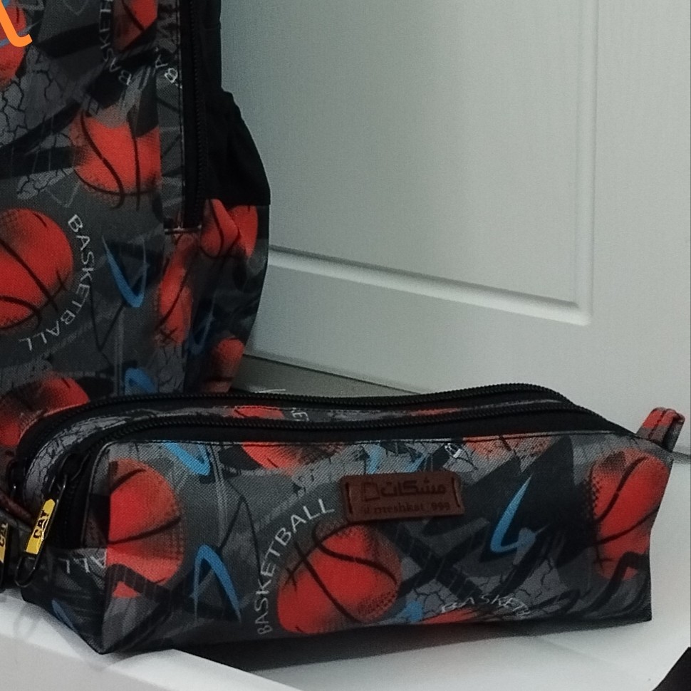 جامدادی دو زیپ برزنتی آستر نخی سرزیپ فلزی 