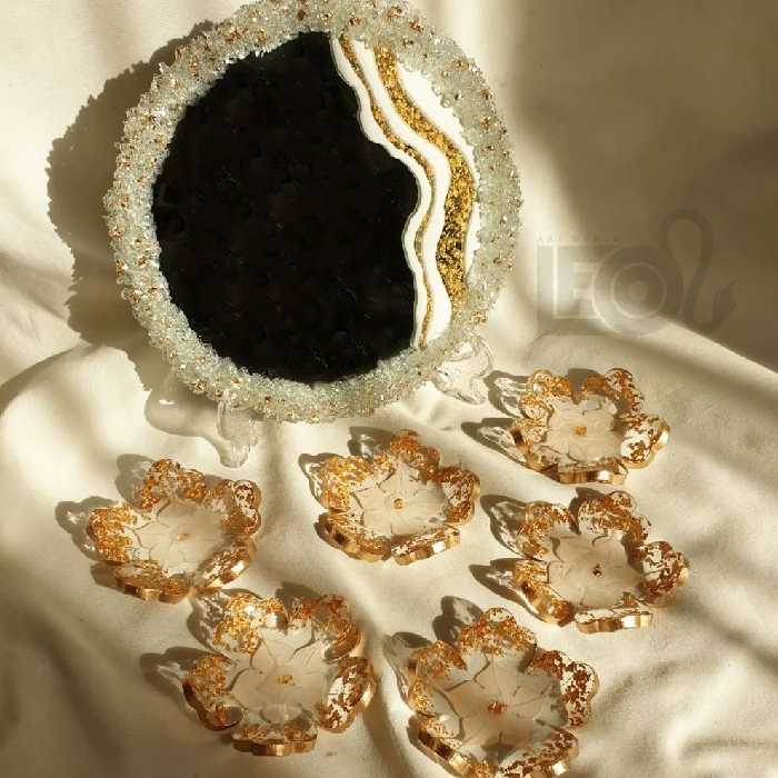 هفت سین رزینی ورق طلا لاکچری خاص و زیبا