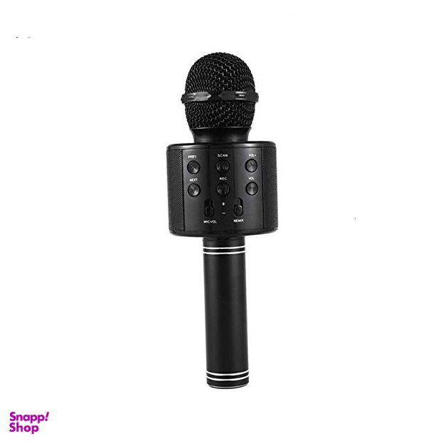 میکروفن بلوتوث اسپیکردار مدل ws-858 رنگ مشکی