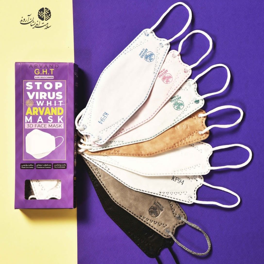 ماسک سه بعدی لوگودار بسته 25 عددی (5 لایه)