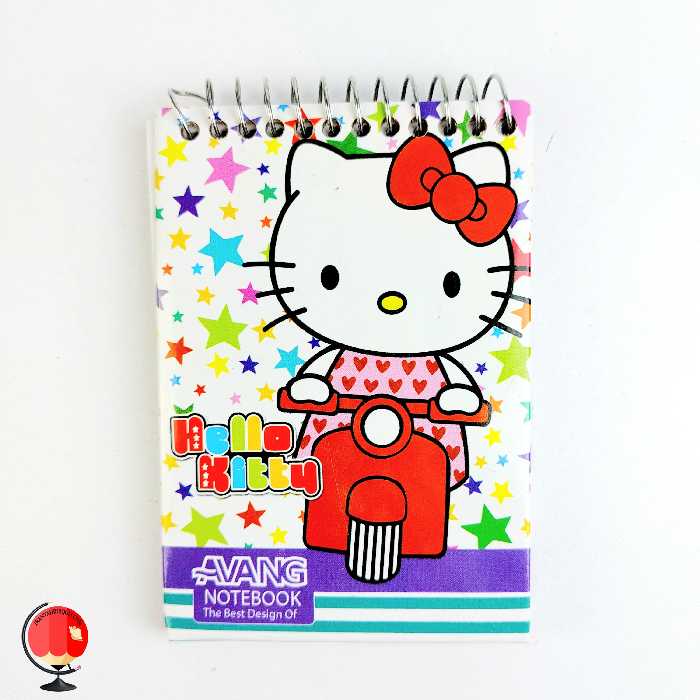 دفترچه 60 برگ سیمی آونگ جلد سخت طرح کیتی کد 2598