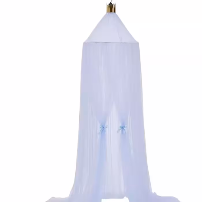 ابی - تور تخت خواب و پشه بند تاج دار ابی  رنگ