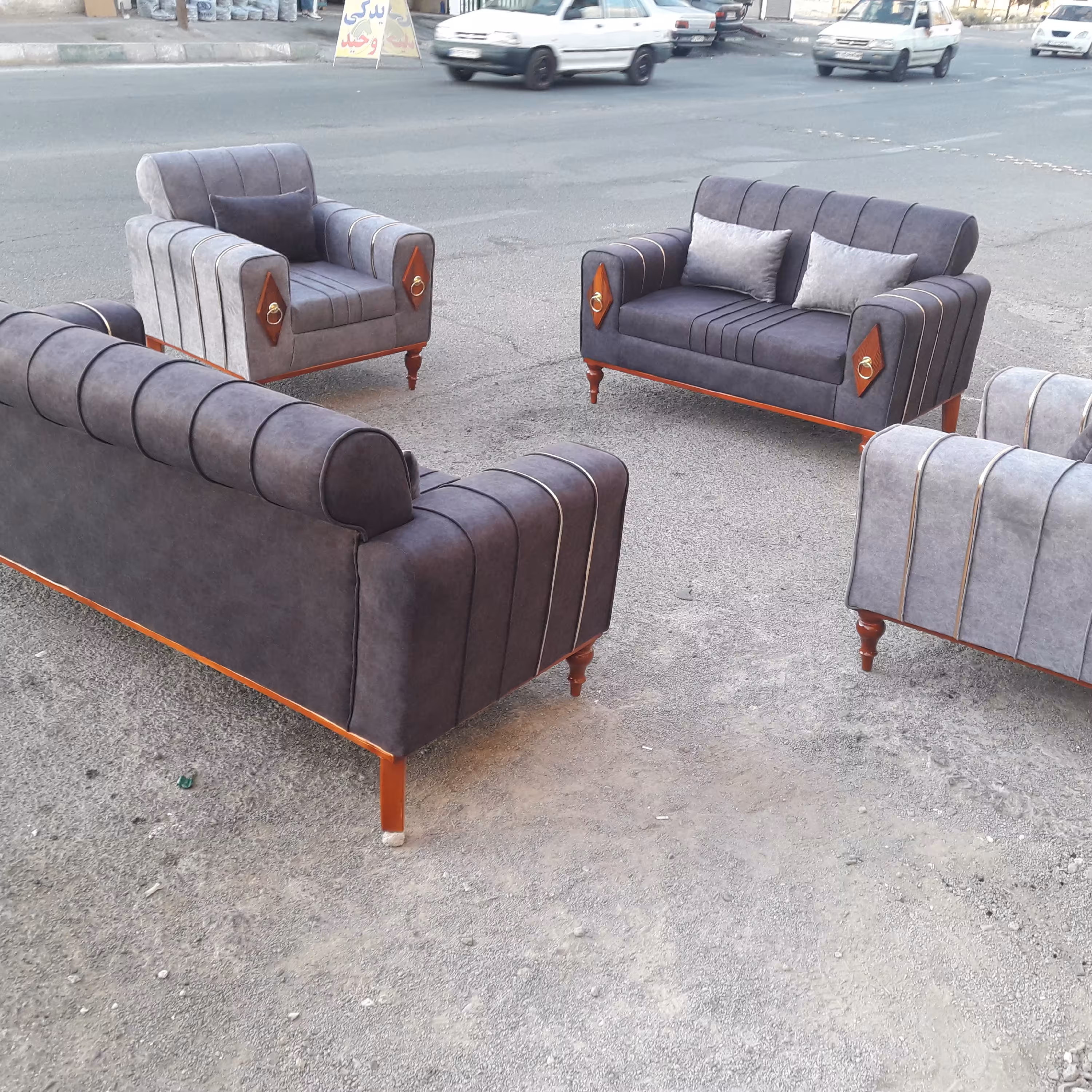 مبل نیو اسکارلت پایه خراطی ست 7 نفره