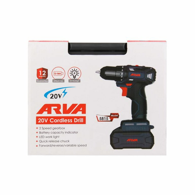 دریل شارژی براشلس 5815 آروا  تک باتری 20  ولتی  2 آمپری  