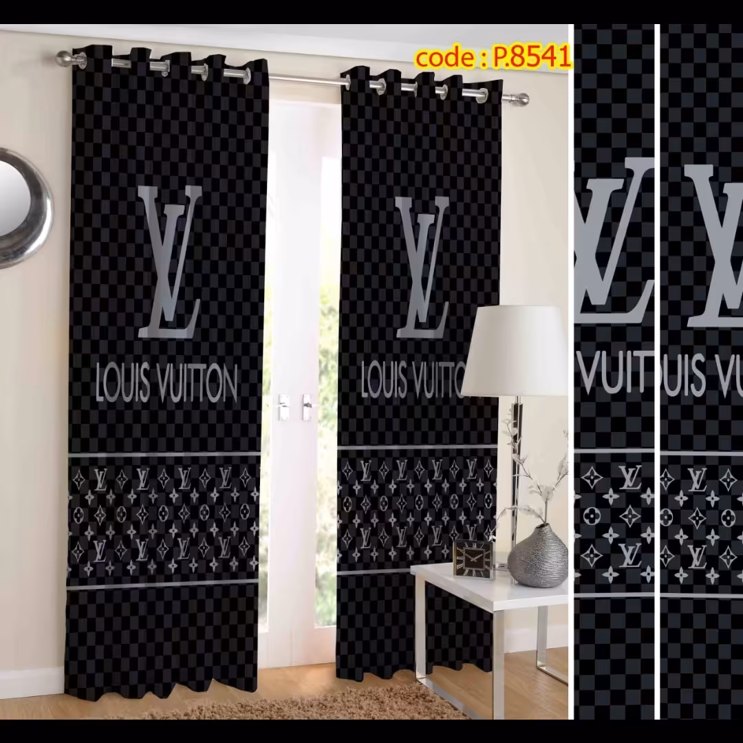 پرده پذیرایی دو قواره طرح لوگو کد P8541