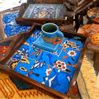 ثبت سفارش عمده سینی پذیرایی مربعی چوبی رزینی با طرح انتخابی شما