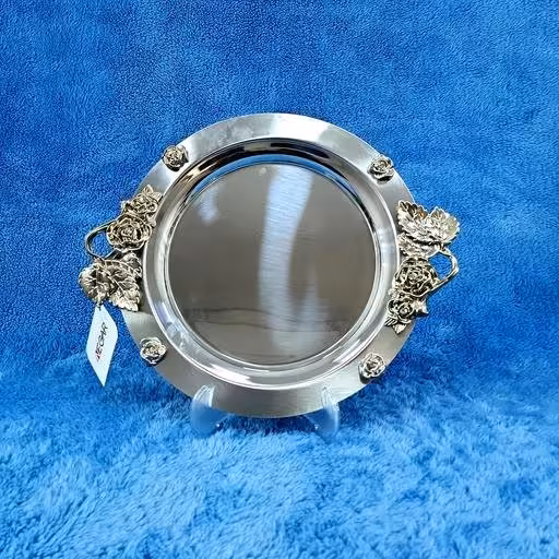 سینی استیل نگار گرد بزرگ کد 307  مدل رز

