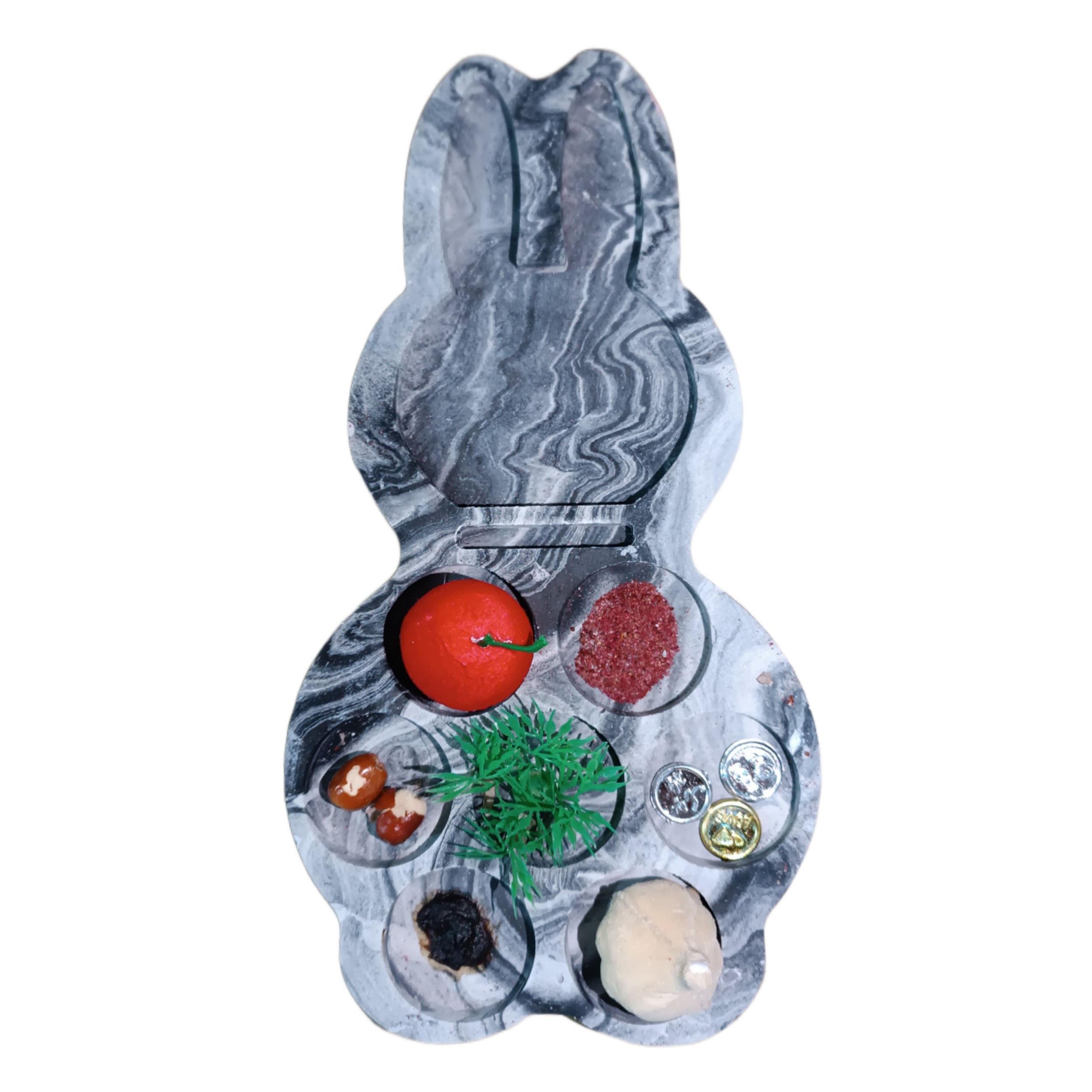 هفت سین خرگوش سنگی مناسب عید نوروز 1402 با سین های مینیاتوری