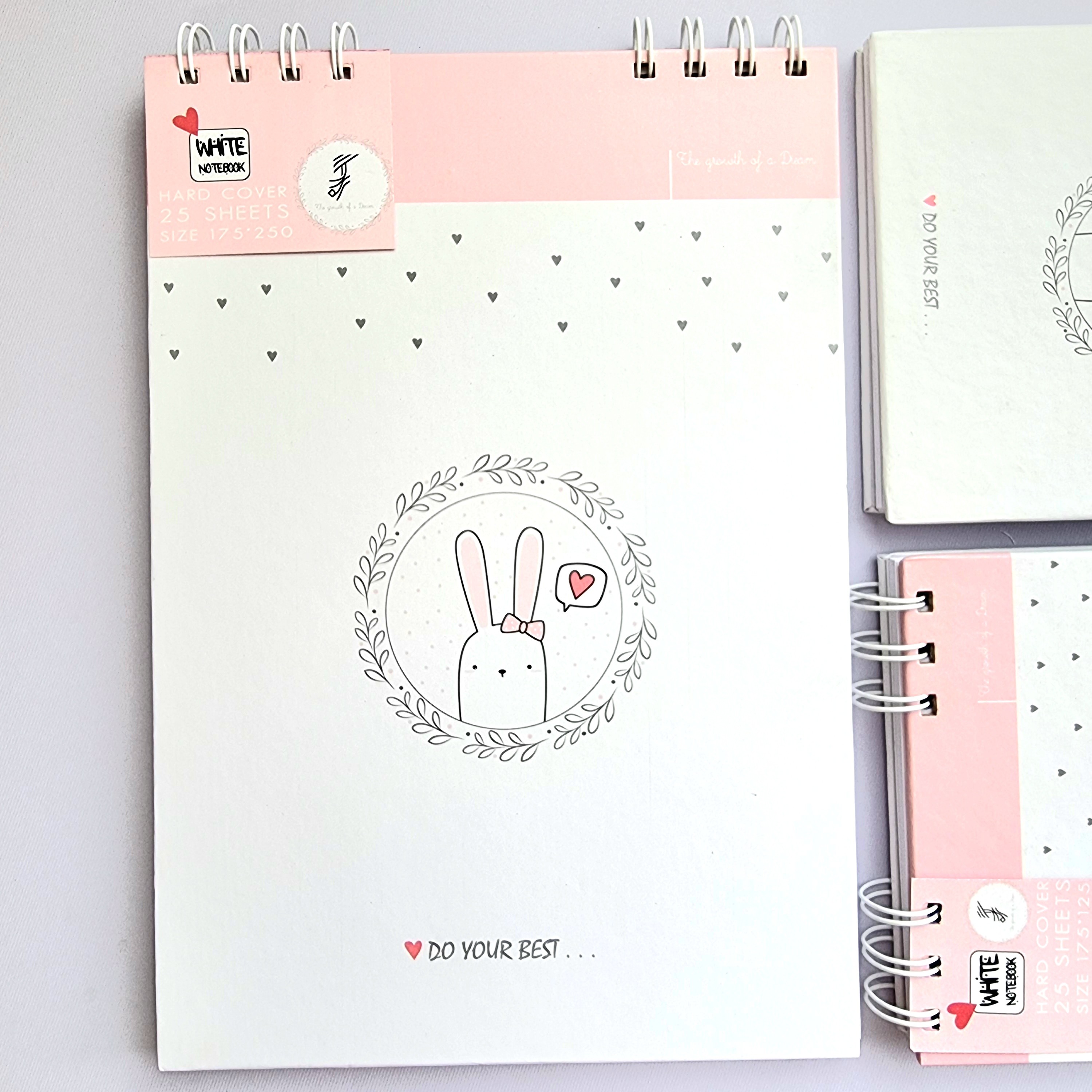 دفتر طراحی  آبرنگ سفید مقوایی جلد سخت سیمی سایز  B5 مدل خرگوشی برگ تحریر