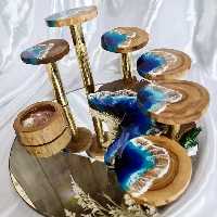 استند چوب و رزین طرح دریا