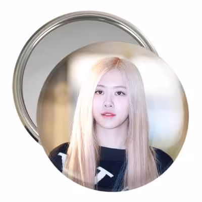 آینه جیبی خندالو مدل رزی بلک پینک Black Pink کد 14426