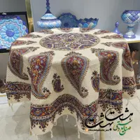 رومیزی قلمکار گرد 120 سانتی برند زابلیان مدل بته جقه 