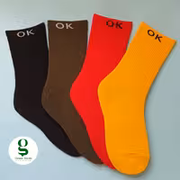 پک 4 عددی جوراب ساق بلند  رنگی طرح ok