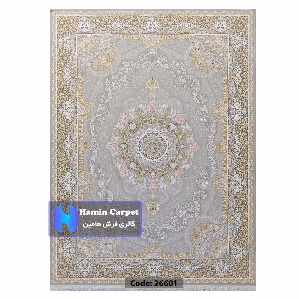 فرش 6 متری 1200 شانه تراکم 3600  نخ اکلریک گل برجسته کد  AR26601