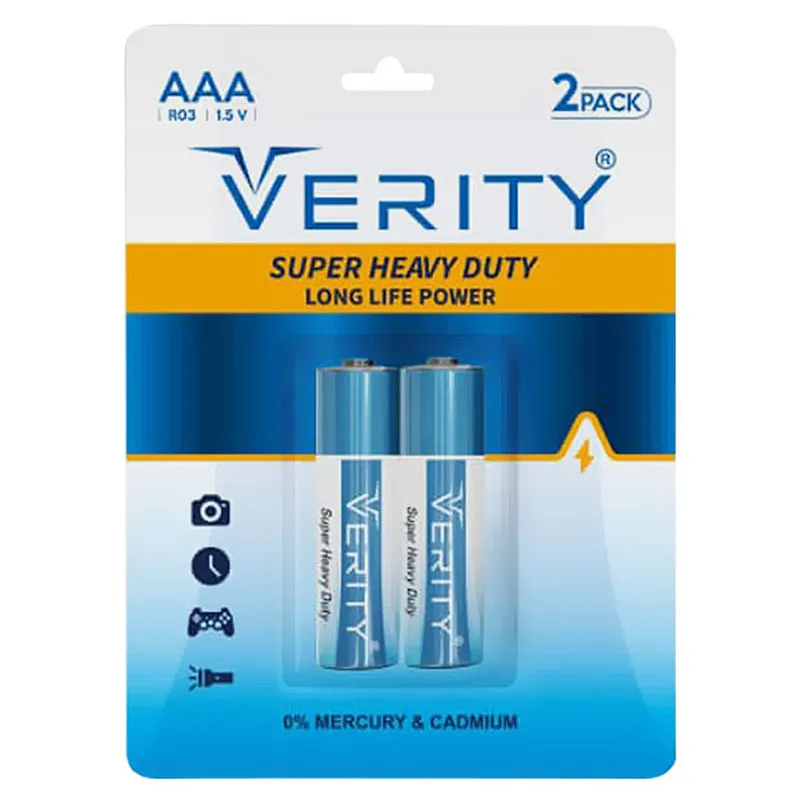 باتری نیم قلمی وریتی مدل Super Heavy Duty بسته 2 عددی