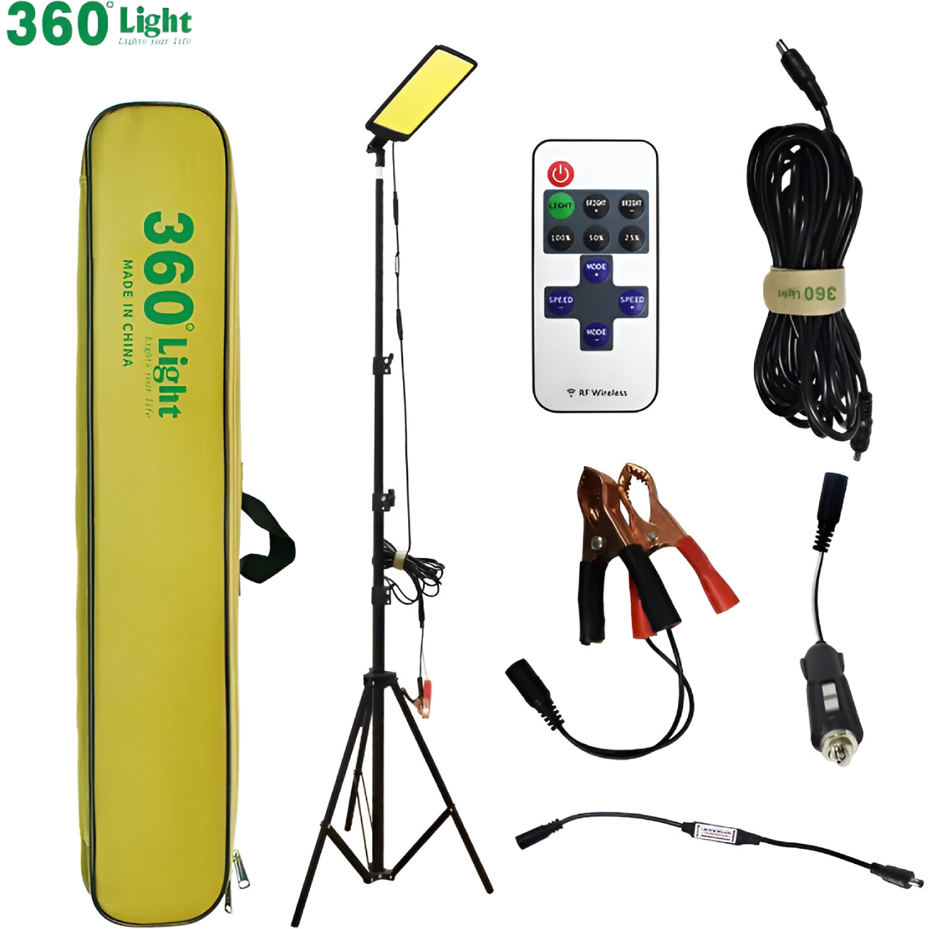 چراغ کمپینگ سه پایهدار ضدآب °360 لایت FR-20 COB RF