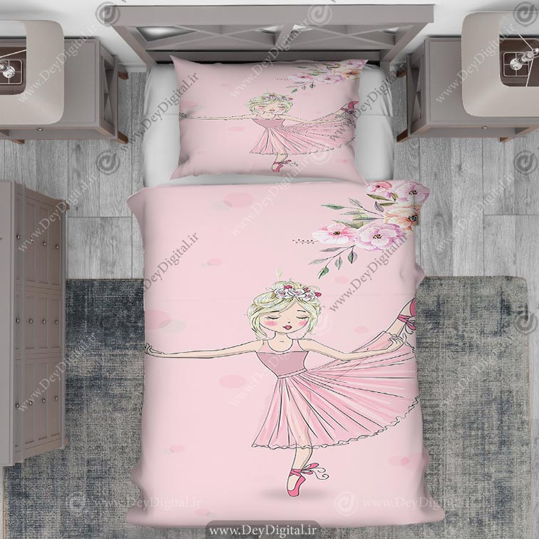 روتختی پرنسس کوچولو پیراهن صورتی با موهای طلایی و کفش پاشنه دار pk-2925