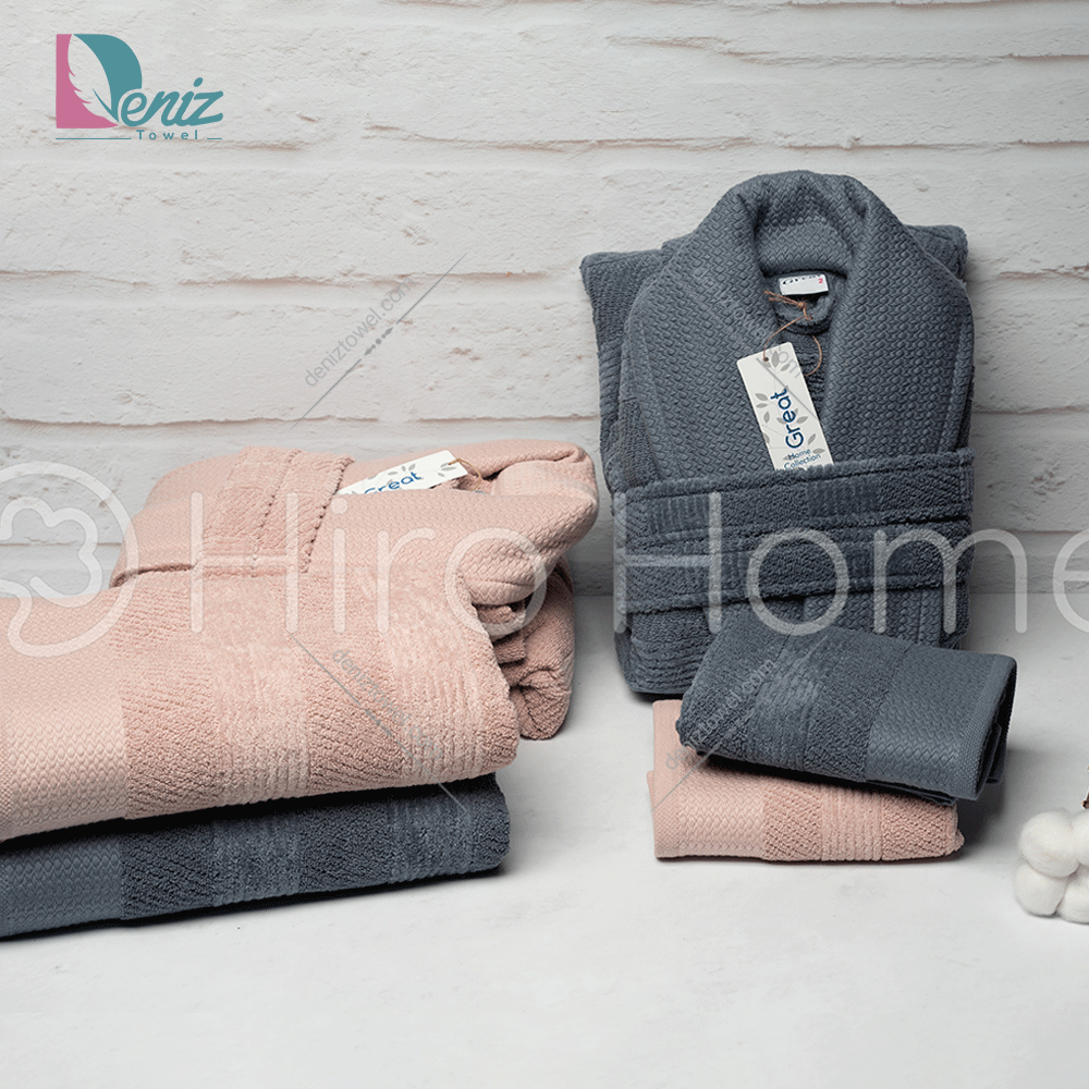 حوله ست دو نفره great رنگ کالباسی و نوک مدادی