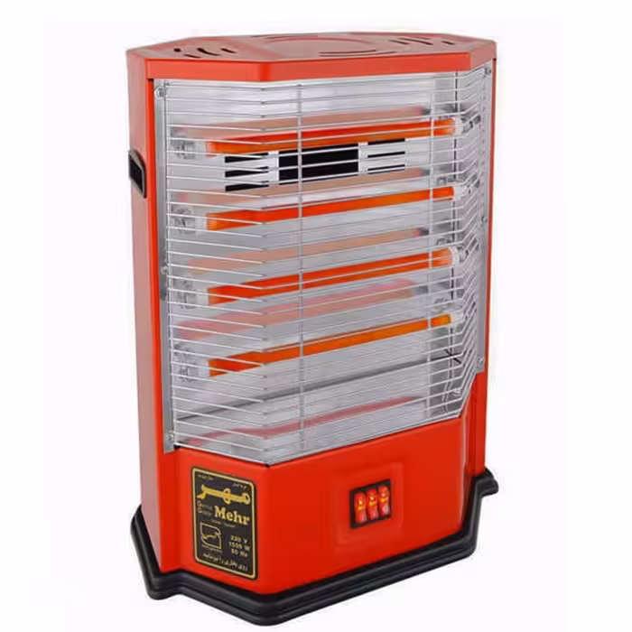 بخاری برقی فن دار مهر 4 المنت شیشه‌ای 