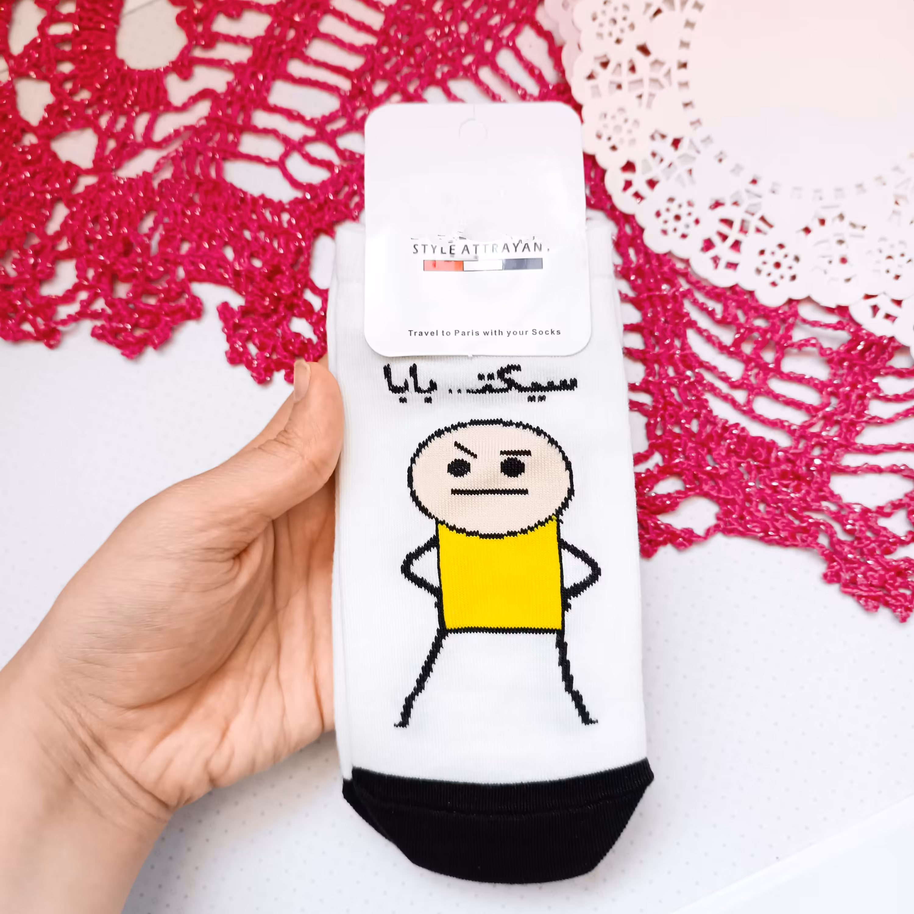 جوراب مچی فونت نخ و پنبه ضد حساسیت و بو اندازه 44 تا 36 