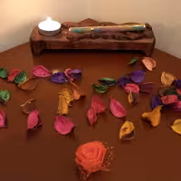 جا شمعی رو میزی زیبا منبت کاری شده