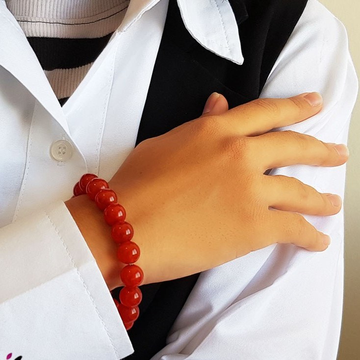 دستبند عقیق قرمز اصل اسپرت کد D1831