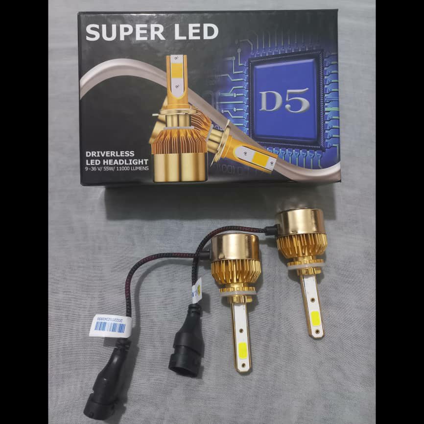 هدلایت خودرو D5 پایه 880 و 881 رنگ سفید بسته دو عددی