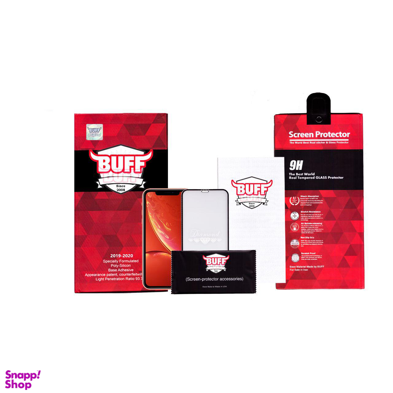 محافظ صفحه نمایش 5D بوف مدل Diamond مناسب برای گوشی موبایل اپل IPhone XR