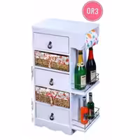 جا پیازی پهن استند دار با روکش ملامین ( سه کشو)