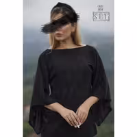 شومیز مزون دوز مدل نگار رنگ مشکی کد 1819 برند SET