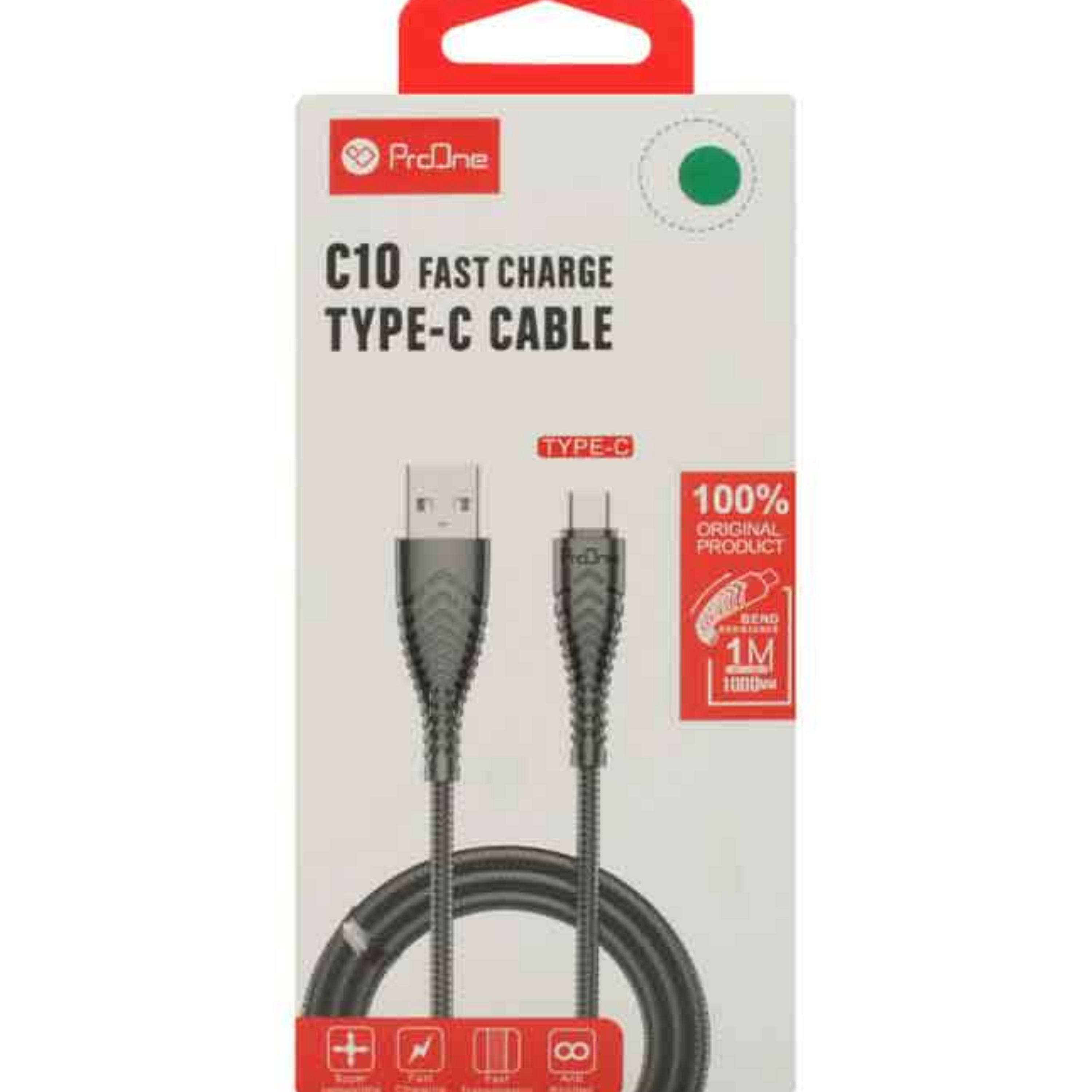 کابل شارژ TYPE-C پرووان مدل PCC165C-C10 با گارانتی 12 ماهه  