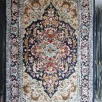 فرش پاتریس  فرش گلیم عشایری400شانه طرح بخشایش سرمه ای قالیچه 4متری