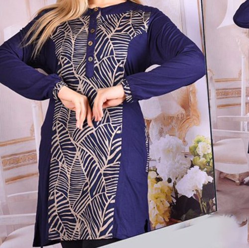 تونیک آستین بلند اندونزی طرح دار در سه رنگ