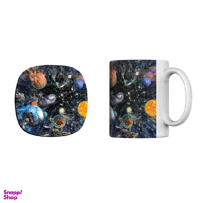 ست ماگ و زیرلیوانی کد 1511 طرح کهکشان راه شیری