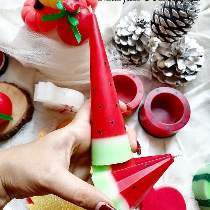 شمع مخروطی هندوانه یلدایی