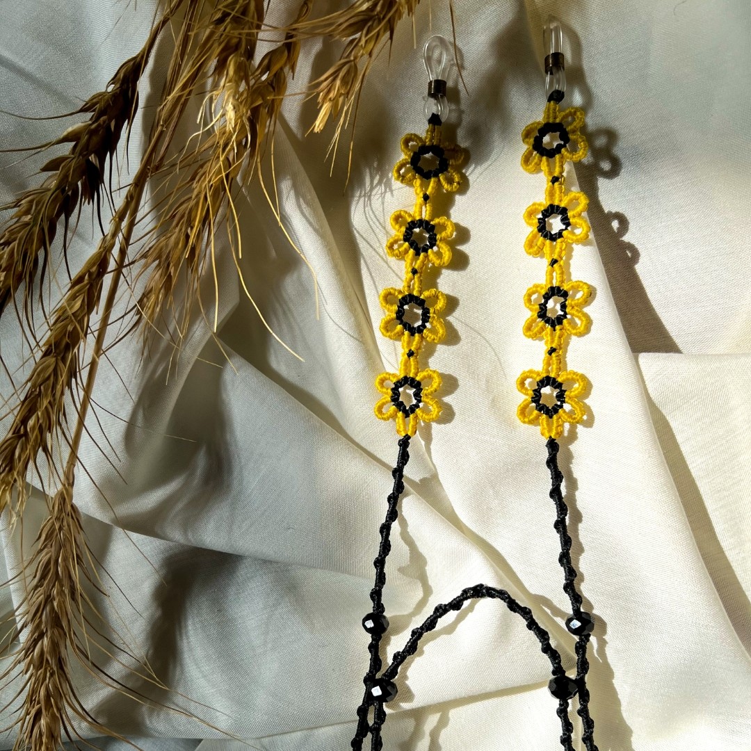 بند عینک میکرومکرومه سایز استاندارد جنس نخ موم زده درجه یک بسیار بادوام و محکم 