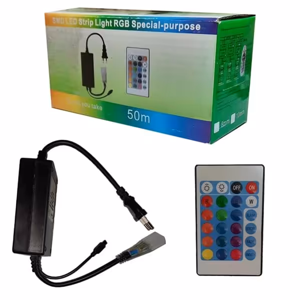 ریموت کنترل ریسه RGB اقتصادی 16 رنگ 220 ولت