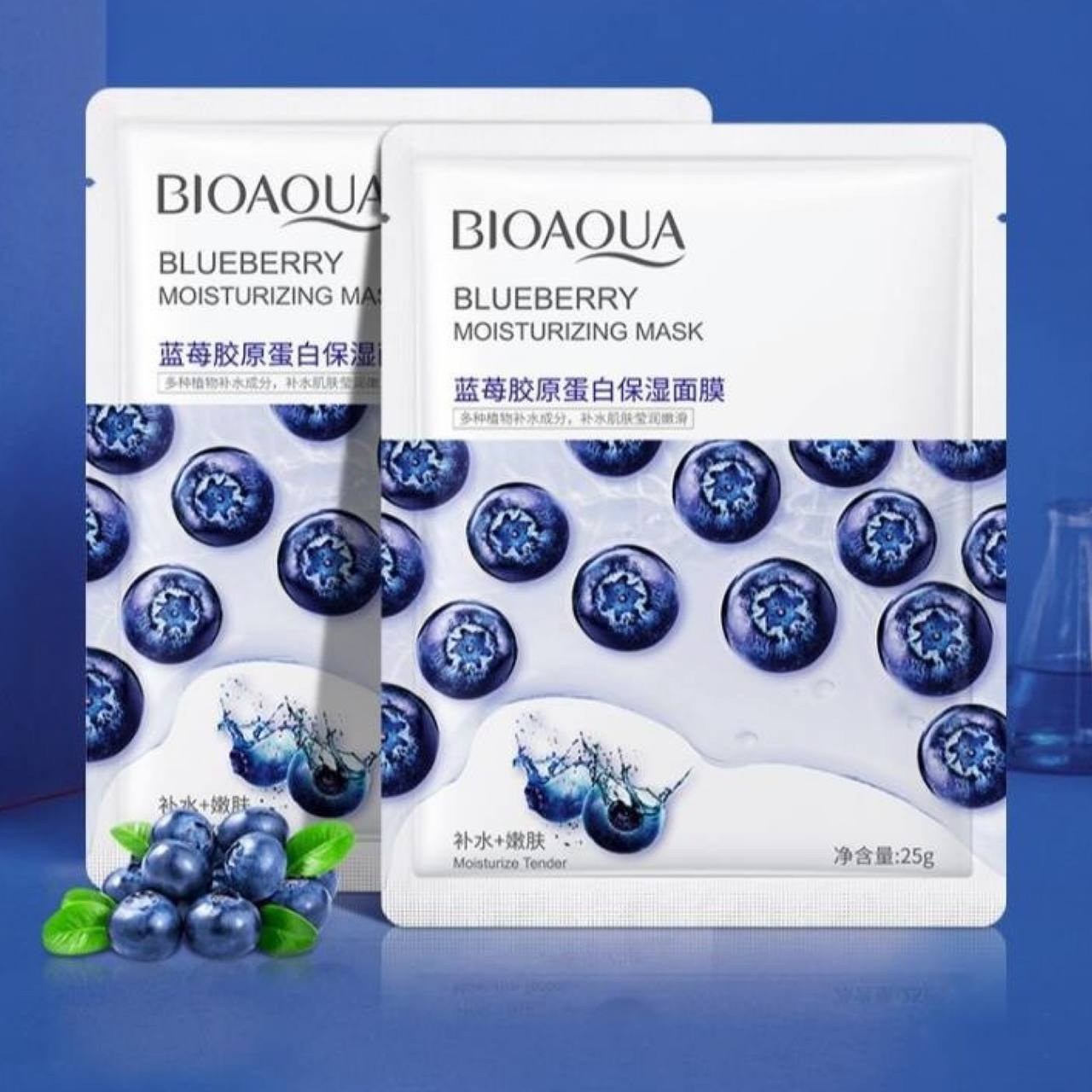 ماسک ورقه ای صورت بلوبری بیوآکوا BIOAQUA حجم 25 گرم
