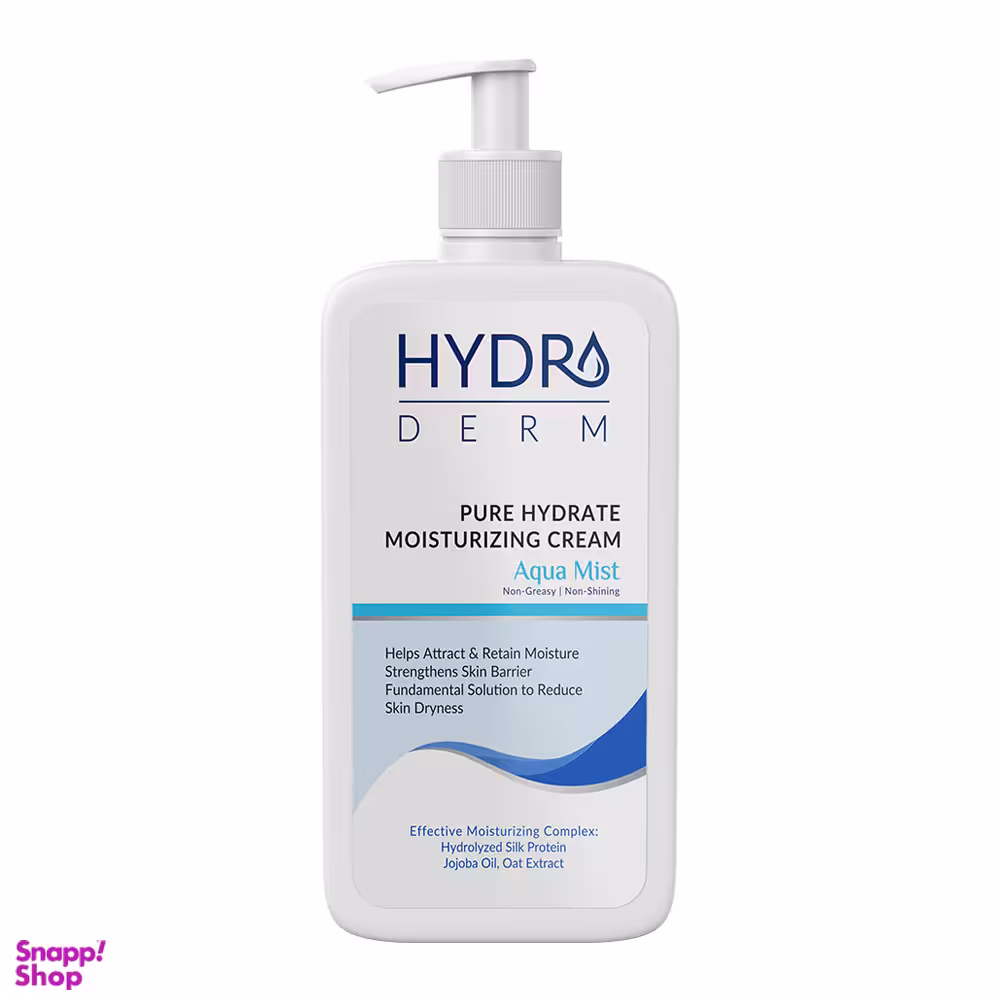 کرم مرطوب کننده دست و صورت پمپی هیدرودرم مدل Aqua Mist حجم 500 میلی لیتر