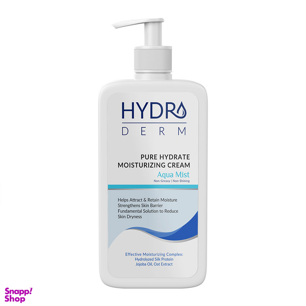 کرم مرطوب کننده دست و صورت پمپی هیدرودرم مدل Aqua Mist حجم 500 میلی لیتر