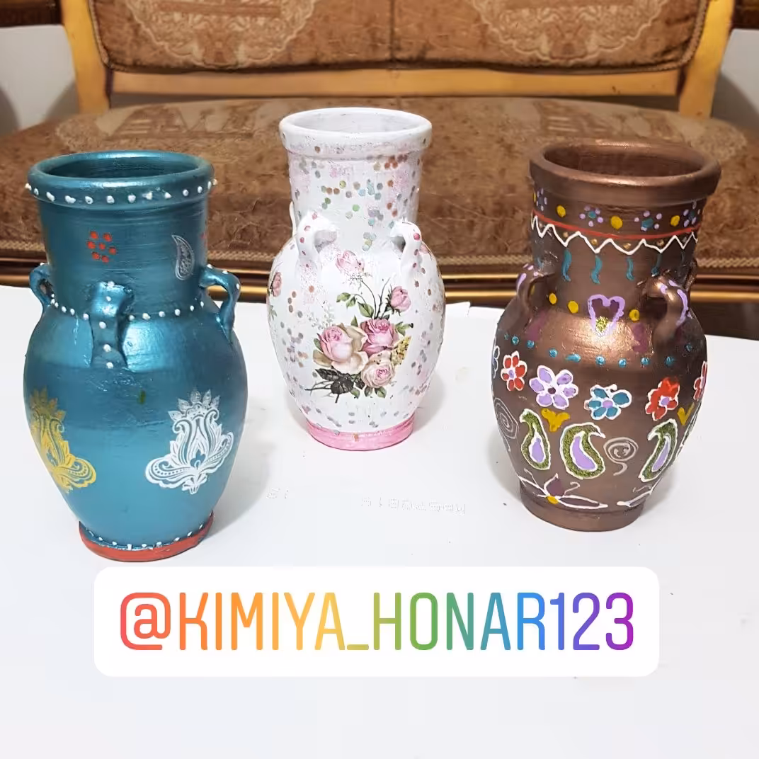 کوزه کوچک سفالی، ترانسفرو نقاشی روی سفال