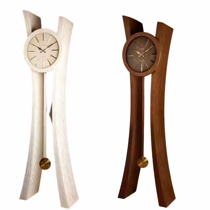 ساعت ایستاده سالنی برند لوتوس رنگ قهوه ای و سفید 