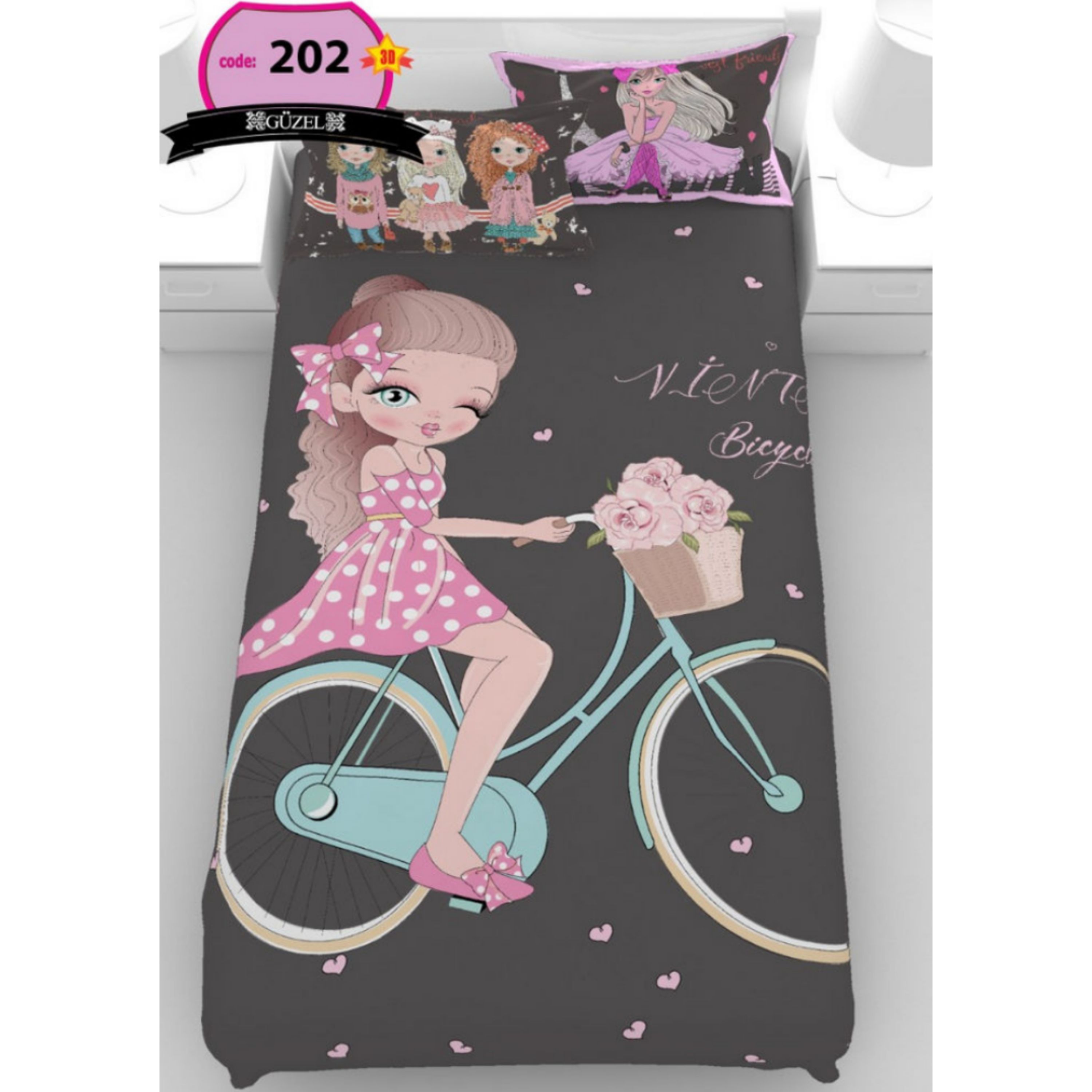 روتختی تک نفره سه بعدی برند گوزل -5 تکه -کد202