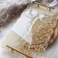 سینی رزینی با ورق طلا