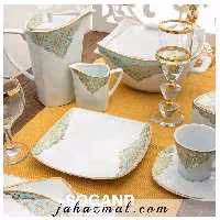 سرویس چینی پردیس طرح سوگند فیروزه ای 105 پارچه کد 193i