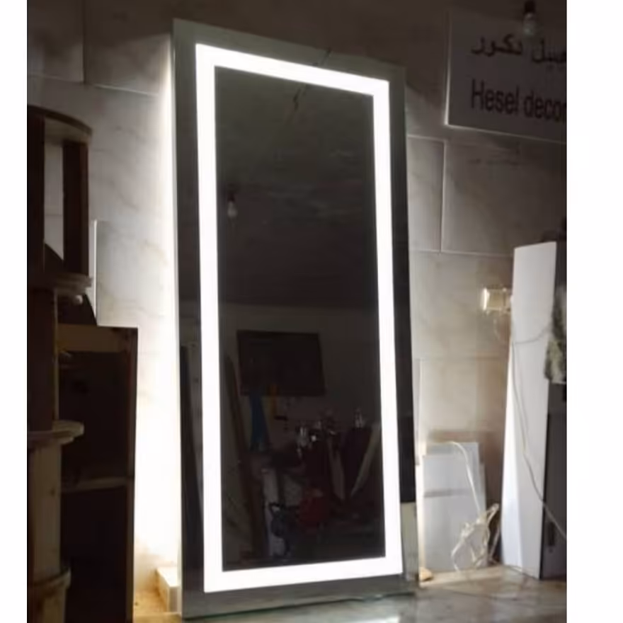 آیینه بک لایت سند ابعاد 160 در 60 دیواری نور سفید نصب با فیتینگ