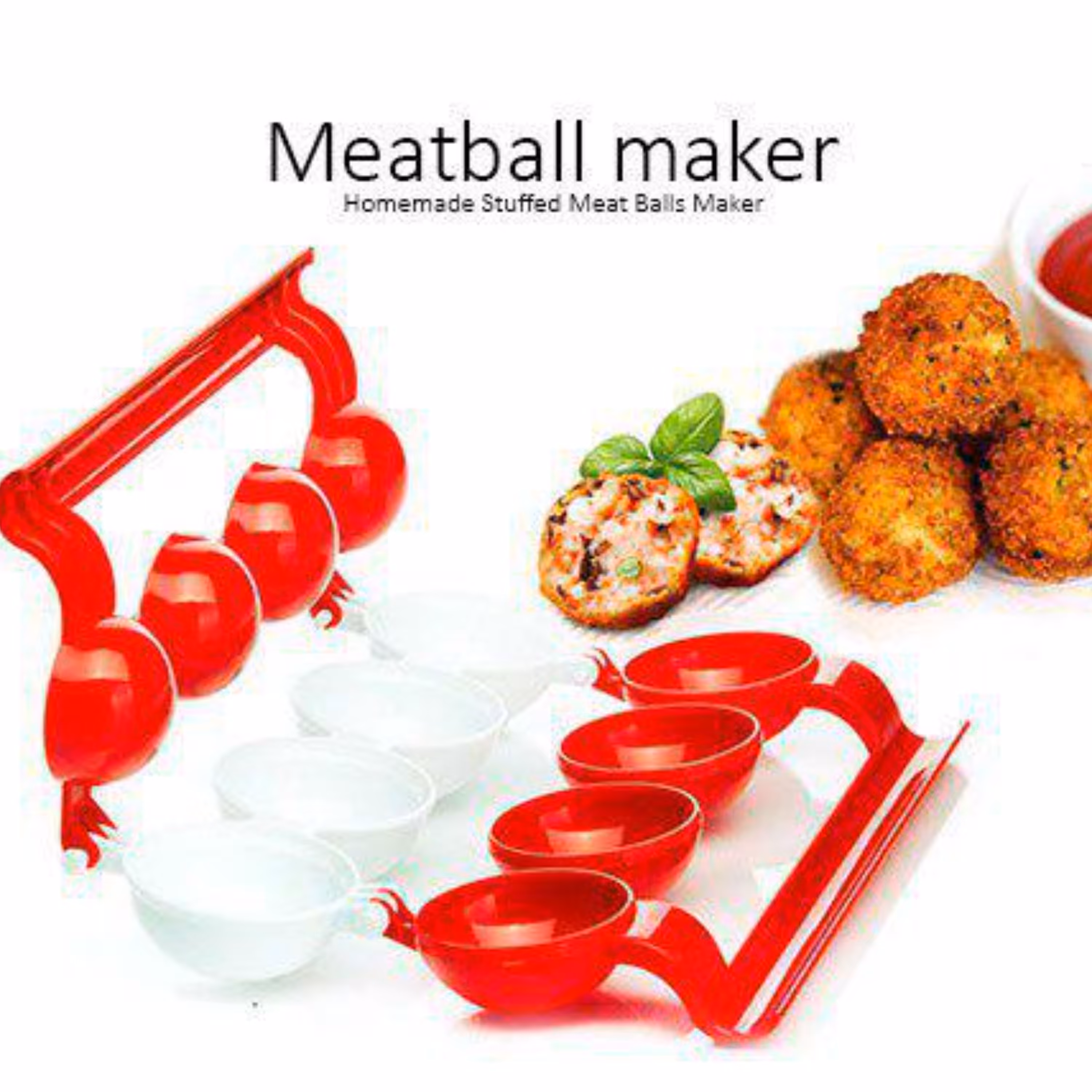 کوفته ساز دستی سه تایی با هم وارداتی اورجینال  دارای وسط تخلیه کن برای مواد   امکان ساخت کوفته های یکدست با سرعت عمل بال