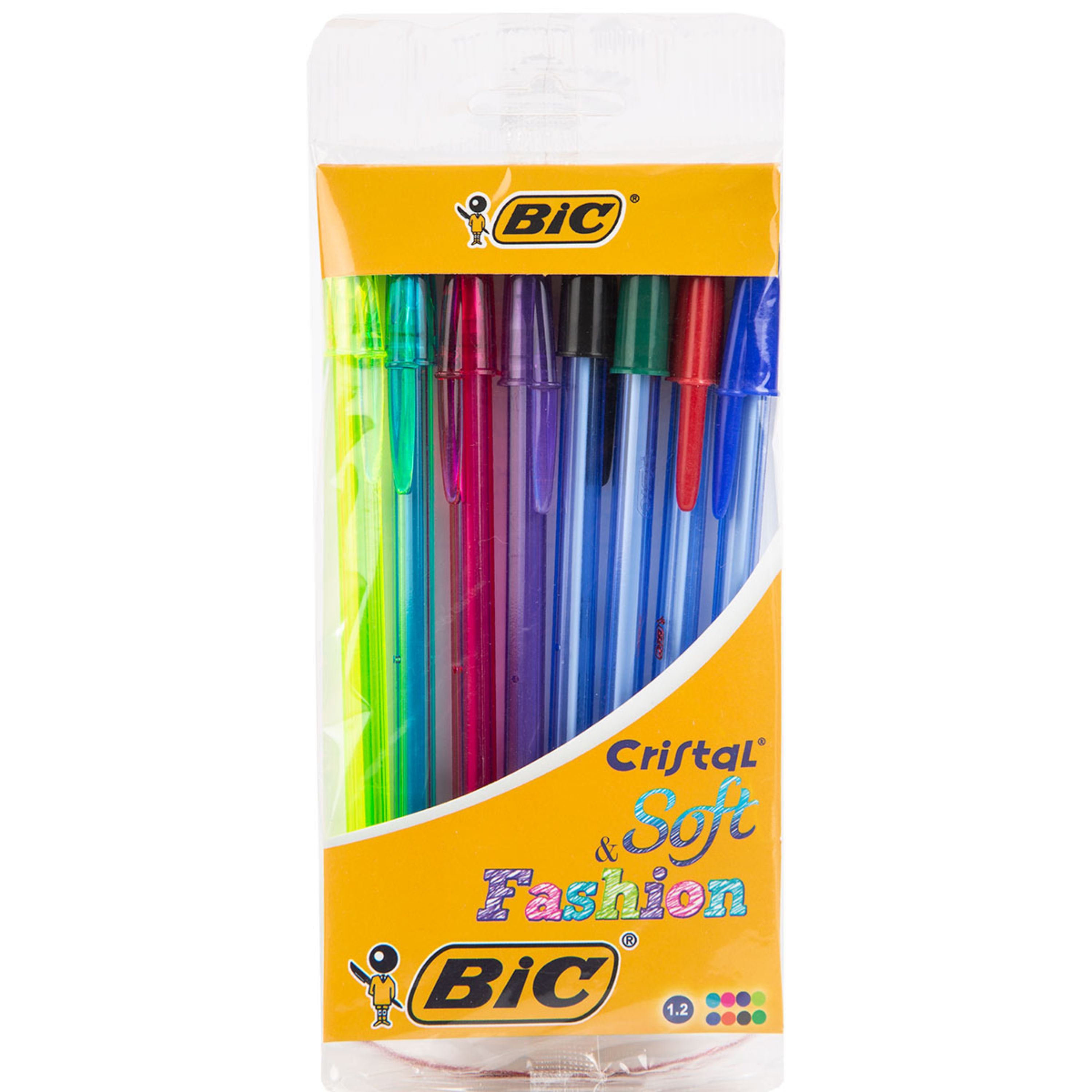 خودکار بیک Bic مدل Cristal Soft and Fashion بسته 8 عددی