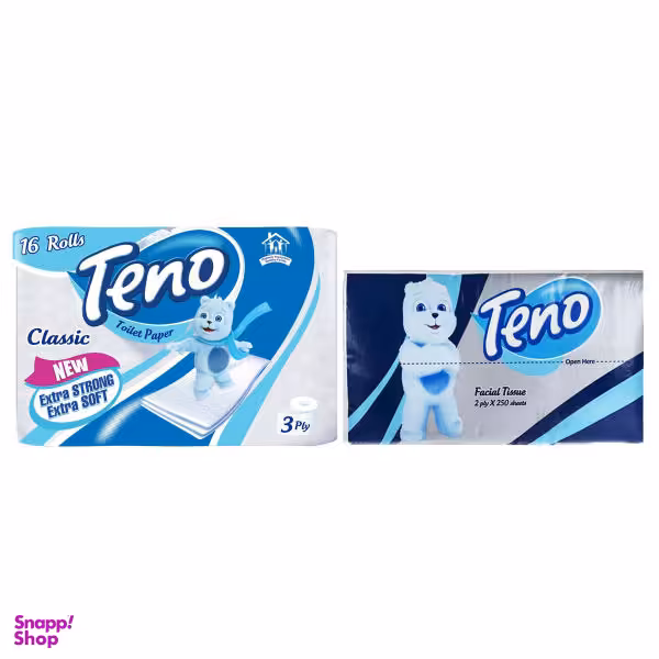 دستمال کاغذی و دستمال توالت تنو کدT16 مجموعه 7عددی